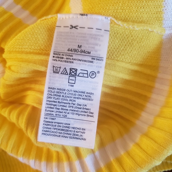 NWT Banana Republic Yellow Striped Knit Dress - Picture 7 of 7